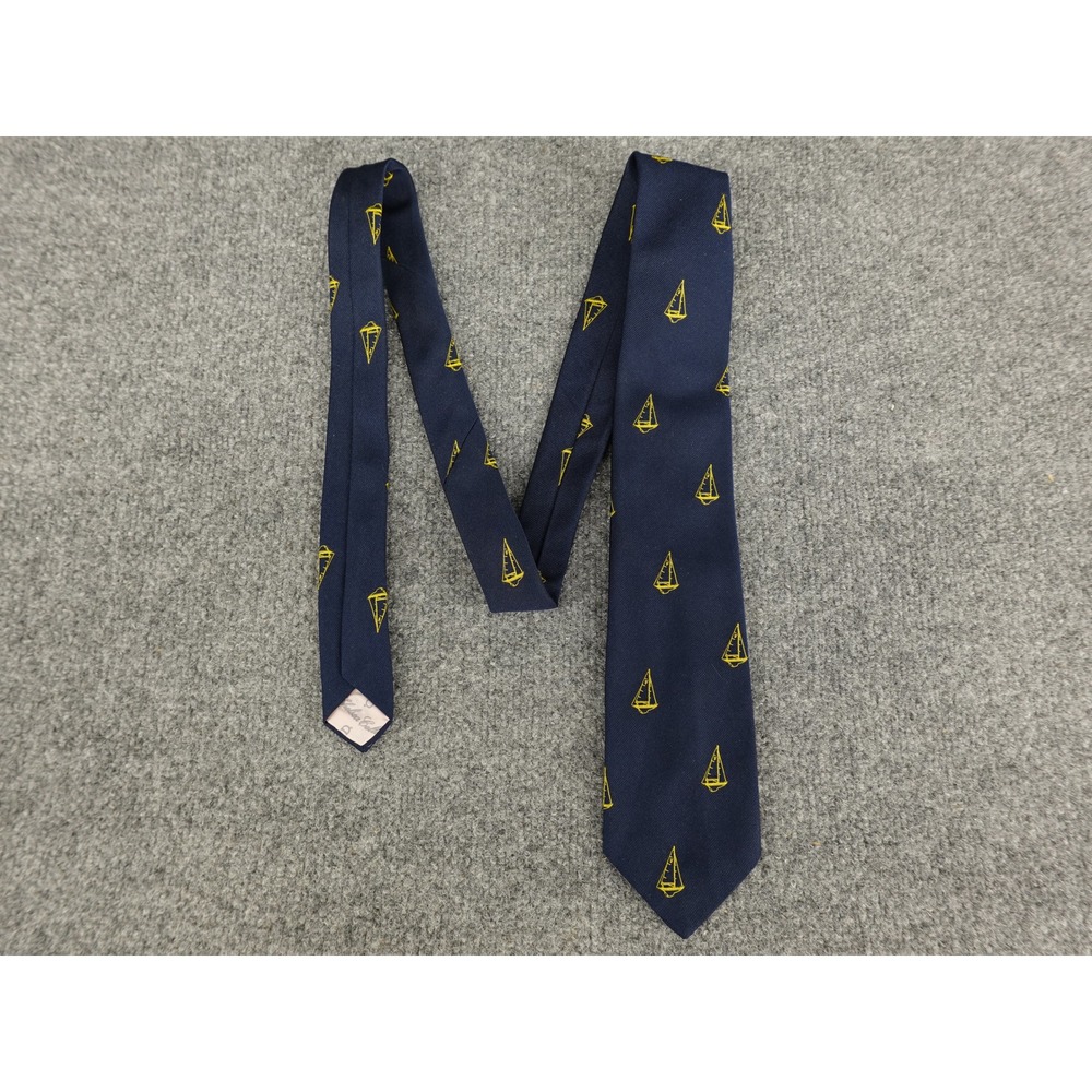 WM Chelsea Ltd Necktie Mens One Size Navy Blue Good Sailboat Nautical Preppy Tie